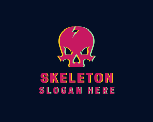 Static Motion - Glitch Skull Gamer logo design