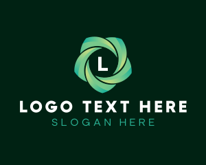 Modern Vortex Flower logo design