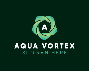 Modern Vortex Flower logo design