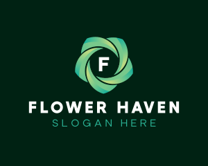 Modern Vortex Flower logo design