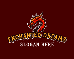 Fantasy - Mythical Dragon Gaming logo design
