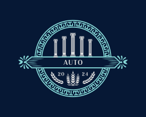 Greek Column Pillar Ornament Logo