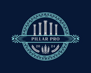 Greek Column Pillar Ornament logo design