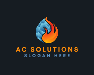 Ac - Fire Ice Ventilation logo design