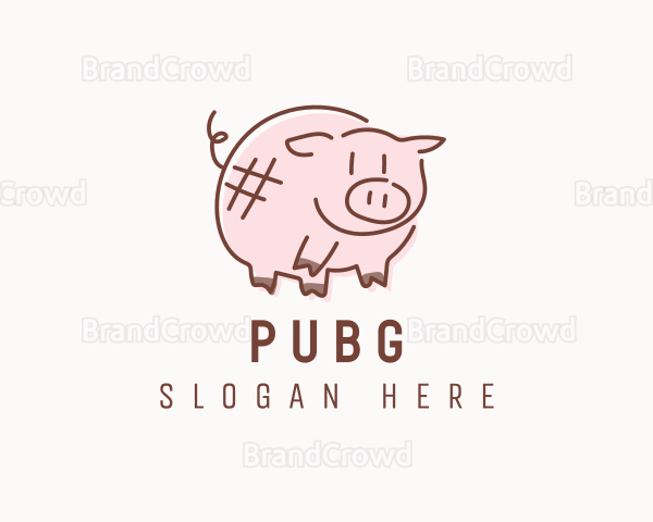 Piglet Animal Hashtag Logo