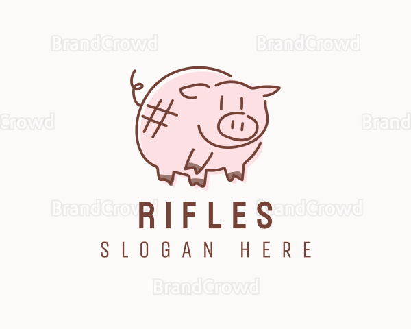 Piglet Animal Hashtag Logo