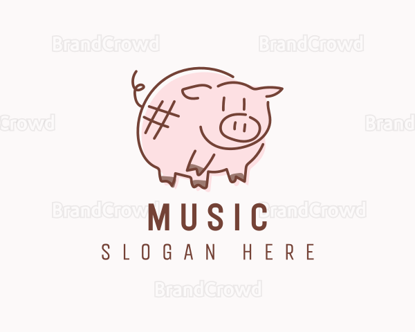 Piglet Animal Hashtag Logo