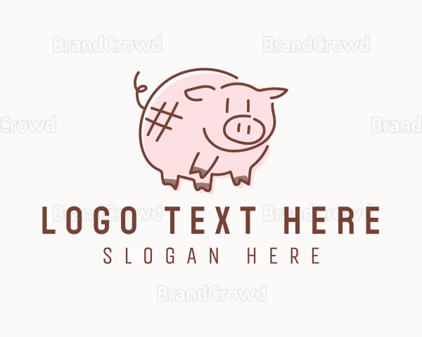 Piglet Animal Hashtag Logo