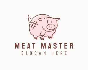 Piglet Animal Hashtag logo design