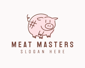 Piglet Animal Hashtag logo design