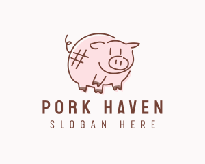 Piglet Animal Hashtag logo design