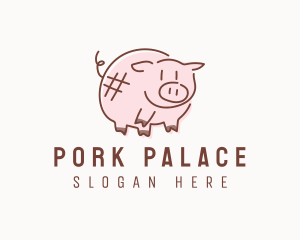 Piglet Animal Hashtag logo design