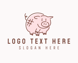 Piglet Animal Hashtag Logo