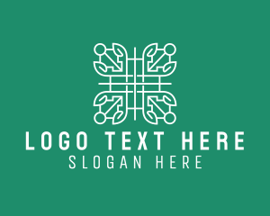 Sustainable - Cross Flowers Crest logo design
