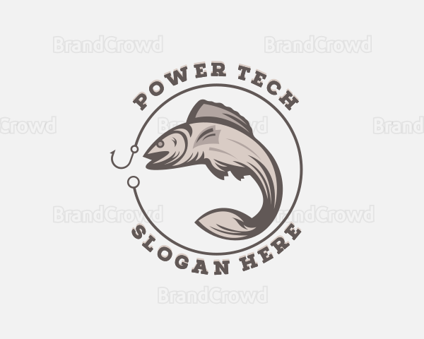 Fisherman Hook Fishing Logo