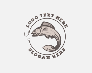 Bait And Tackle - Fisherman Hook Fishing logo design