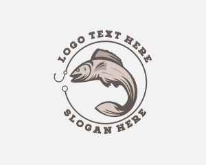Fisherman Hook Fishing Logo