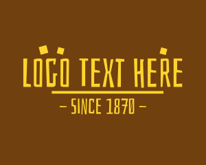Archeology - Yellow Prehistoric Text logo design