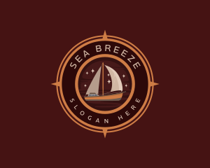 Sailboat - Seafarer Sailboat Compass logo design