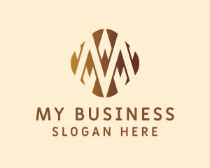 Geometric Zigzag Business Letter M logo design