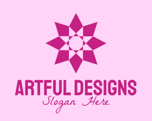 Pink Geometrical Star  logo design