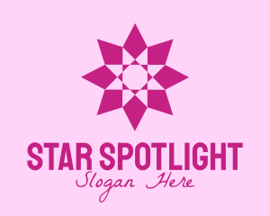 Pink Geometrical Star  logo design