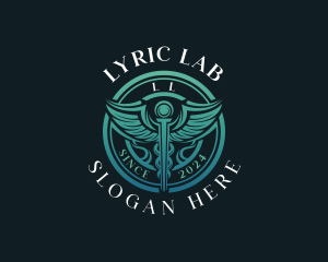 Laboratory Caduceus Medical logo design