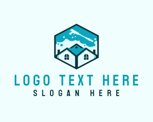 House - House Roof Cleaning logo design