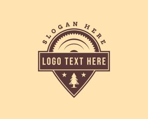 Sawmill - Circular Saw Tree Carpentry logo design