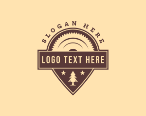 Lumber - Circular Saw Tree Carpentry logo design