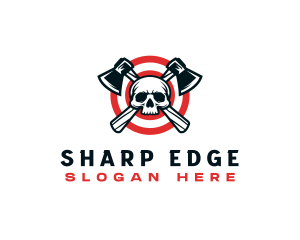 Skull Axe Weapon logo design