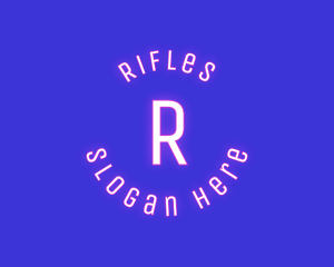 Round Retro Neon Logo