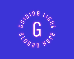 Round Retro Neon logo design