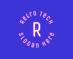 Round Retro Neon logo design