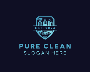 Spray Bottle Cleaning Maintenance logo design