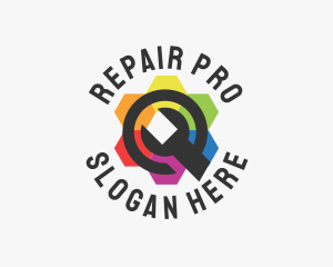 Repair Wrench Mechanic logo design