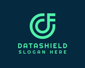 Data - Gaming Monogram Letter CF logo design