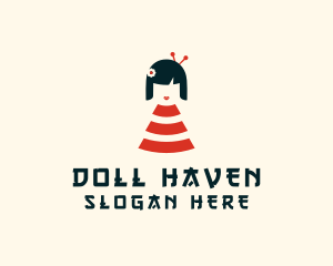 Doll - Wifi Geisha Girl logo design