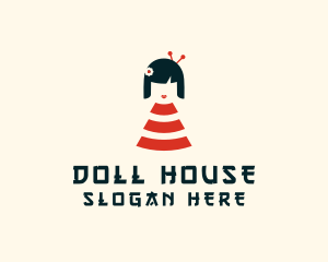 Doll - Wifi Geisha Girl logo design