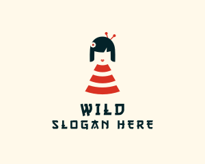 Japanese - Wifi Geisha Girl logo design