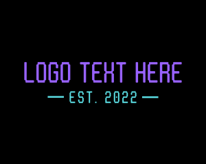 Streaming App - Neon Cyber Wordmark logo design
