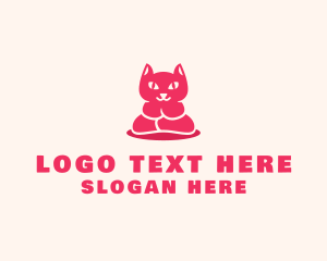 Cat - Yoga Cat Guru logo design