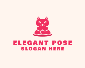 Pose - Yoga Cat Guru logo design
