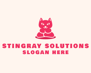 Yoga Cat Guru logo design