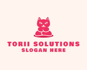 Yoga Cat Guru logo design