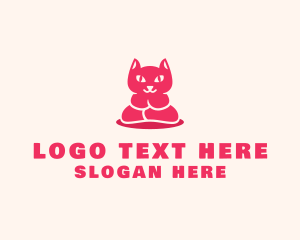 Pink - Yoga Cat Guru logo design