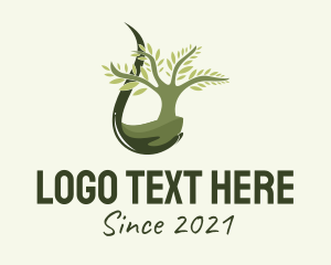 Hand - Green Tree Droplet logo design