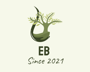 Organic - Green Tree Droplet logo design