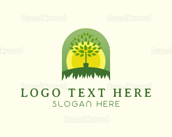 Landscaping Tree Grass Logo