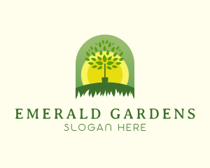 Landscaping Tree Grass logo design